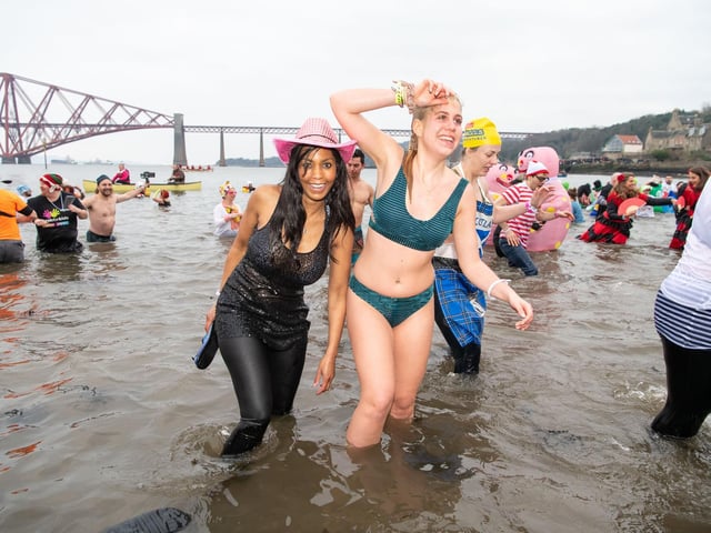 Dookers braved the cold in the Forth of Forth on New year's Day.