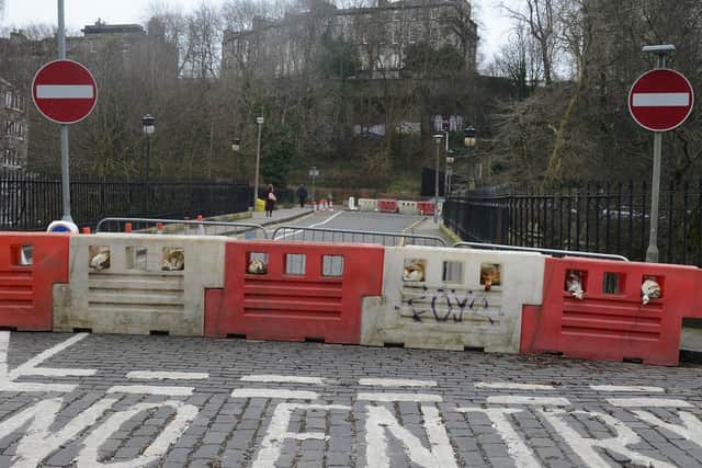 Mackenzie Bridge in Stockbridge, which has been shut by police