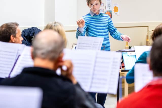 Viktor conducted his own symphony at the 20th Anniversary of the British Wind Band Association. Picture: Ian Georgeson.