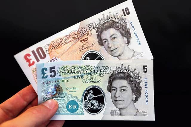 The polymer 5 and 10 notes.