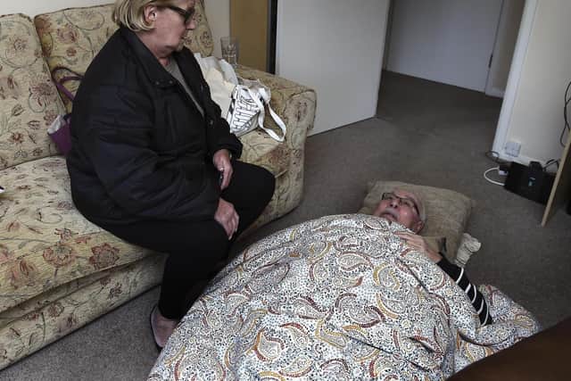 Jane Clarke with her partner John McCallum who had to wait five hours for an ambulance