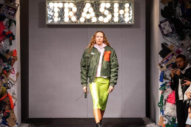 The clothes were donned by models during London Fashion Week.